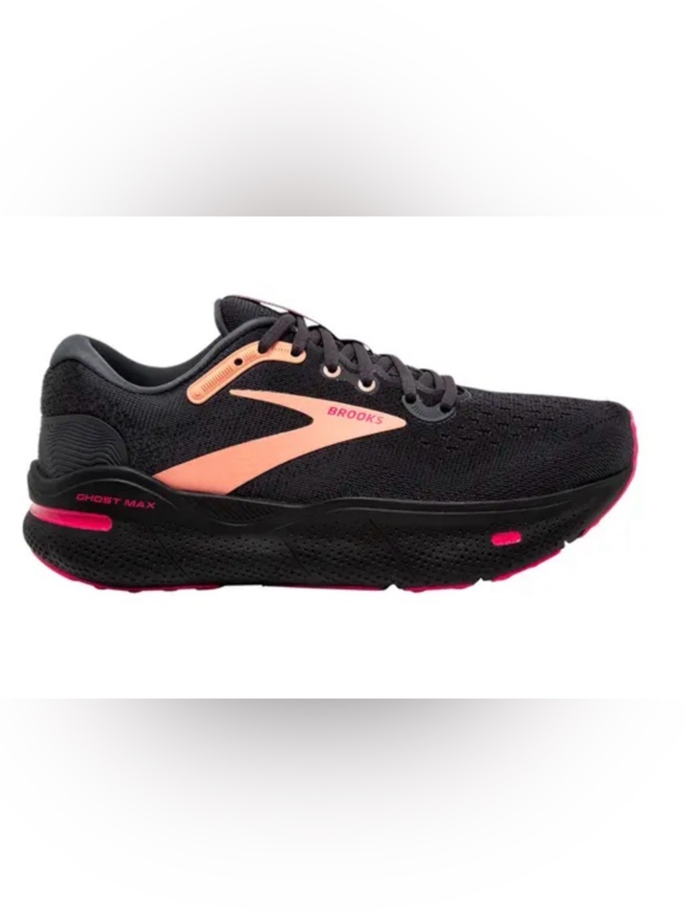 Brooks Women's Ghost Max Athletic Running Shoes - Black/Raspberry/Papaya Size 9